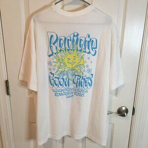Reebok Dopamine Radiate Good Vibes White T-Shirt Unisex Men's Women's XL